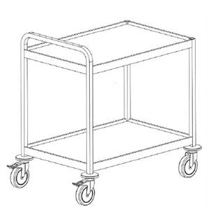 Trillebord 2-plans 800x550mm Kraftig utførelse i rustfritt stål 